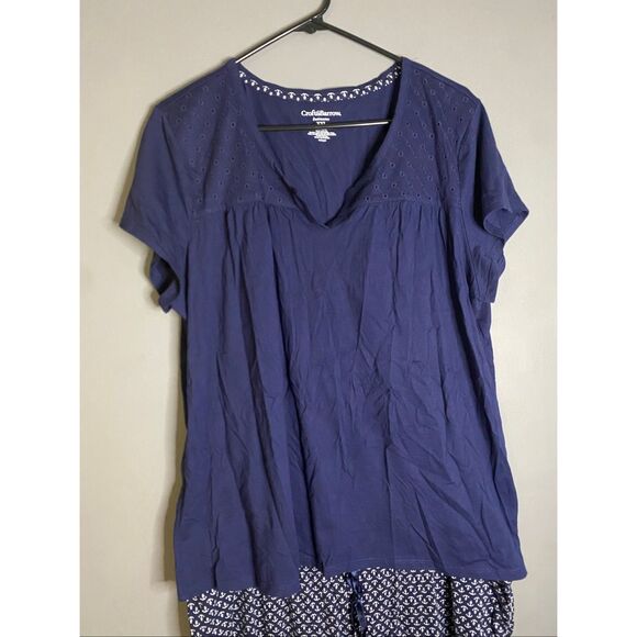 Croft & Barrow Anchor Short Sleeve Pajama Lounge Set Size XXL - Picture 3 of 6
